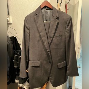 Banana republic 42r tailored fit two button double vent charcoal gray solid